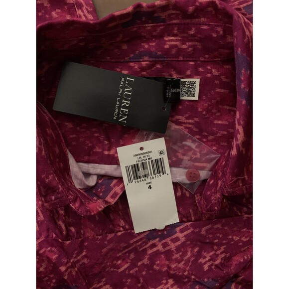 Lauren Ralph Lauren Geo-Print Shantung Tie-Waist Dress | NWT | Size 4 | TC - Picture 5 of 9